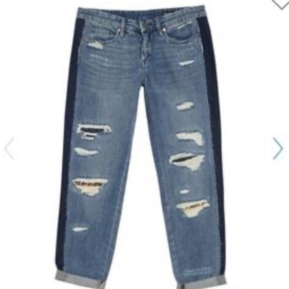 BLANKNYC crop girlfriend patchwork distressed crop jeans size 27-29